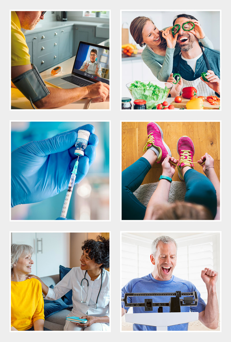 montage of older adults living an active life