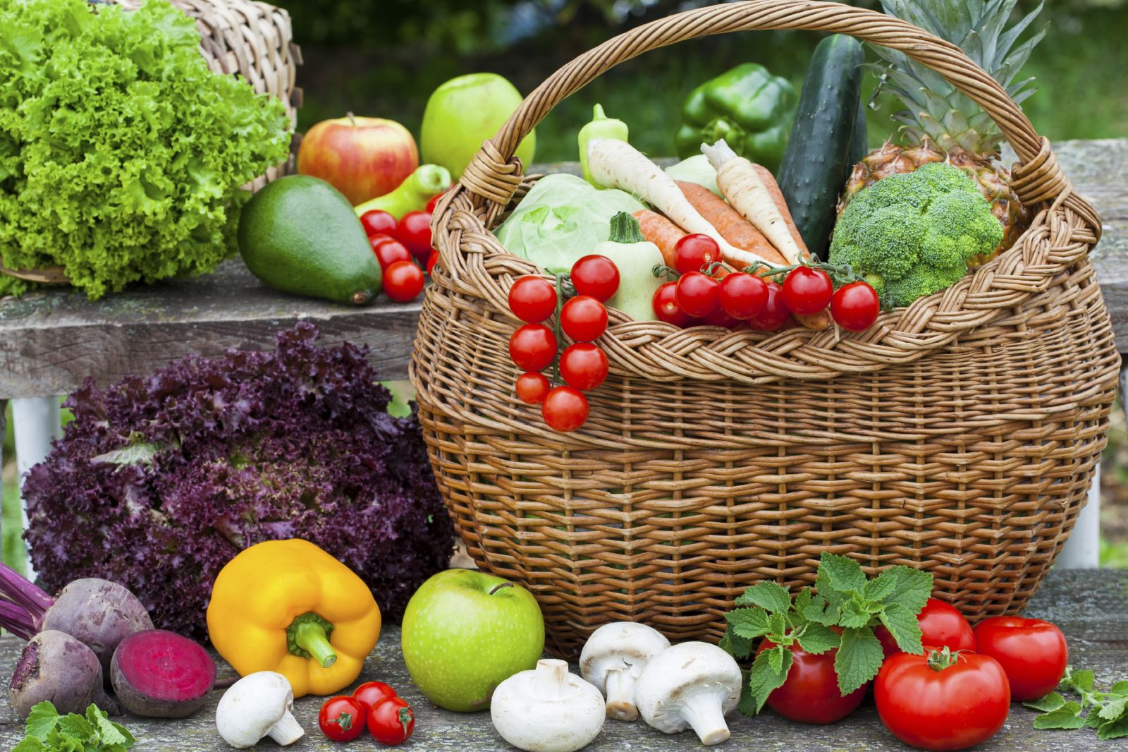 Pictures Of Fruits And Vegetables In A Basket