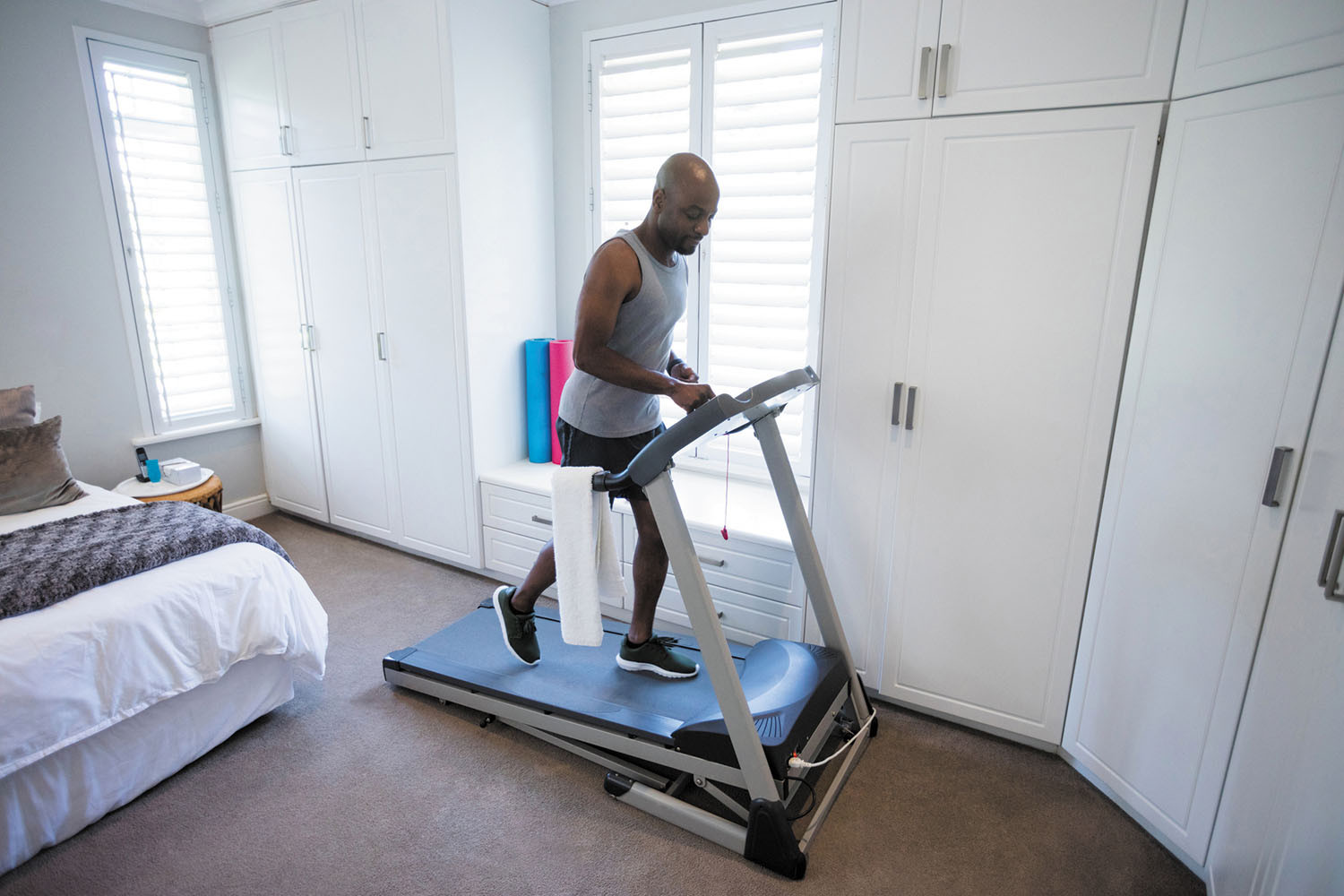 treadmill in dining room