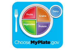 Crumbling, confusing Food Pyramid replaced by a Plate